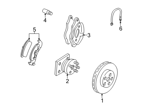 2002 Chevrolet Camaro Front Brakes Caliper Asm, Front Brake (Service) Diagram for 18046299