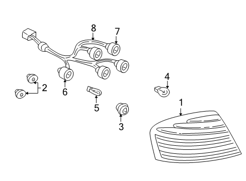 2004 Pontiac Bonneville Tail Lamps Lamp Asm, Tail Diagram for 19169001