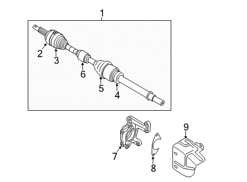 2016 Nissan Juke Drive Axles - Front Shaft Front Drive Diagram for 39101-BV81E