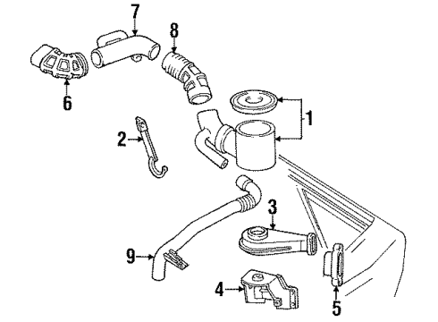 1990 Chevrolet Lumina Air Intake Sensor Pkg-Temperature-Clip On Diagram for 25037195