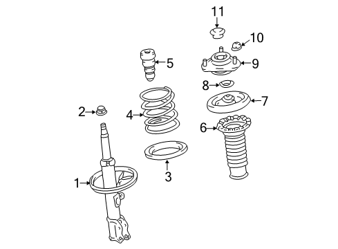 2019 Toyota Corolla Struts & Components - Front Strut Diagram for 48510-8Z298