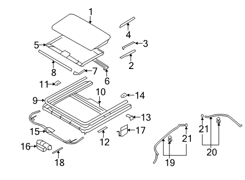 2009 Hyundai Elantra Sunroof Motor Assembly-Sunroof Diagram for 81631-2H000