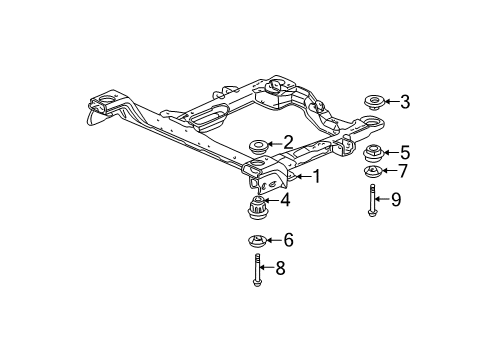 2008 Buick LaCrosse Suspension Mounting - Front Insulator Asm-Drivetrain & Front Suspension Frame Diagram for 10440694