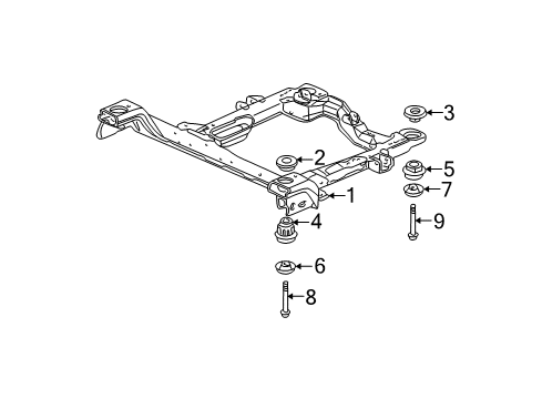 2005 Buick LaCrosse Suspension Mounting - Front Engine Cradle Diagram for 25807953