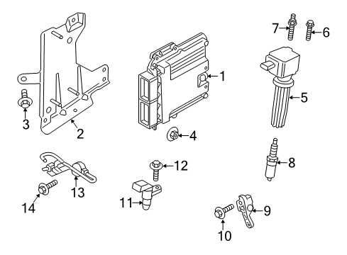 2018 Ford Fusion Ignition System PCM Mount Bracket Diagram for HS7Z-12A659-A