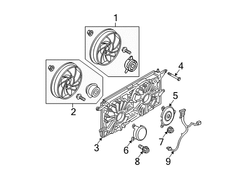 2004 Buick Rendezvous Cooling System, Radiator, Water Pump, Cooling Fan Heat Shield Nut Diagram for 10331732