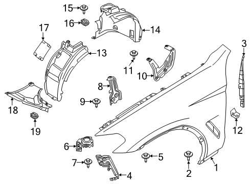 2021 BMW X3 Fender & Components Cover, Wheel Arch, Frontsection, Frontright Diagram for 51717394814