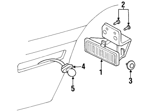 1999 Oldsmobile Cutlass Bulbs Lamp Asm-Front Fog Diagram for 22652890