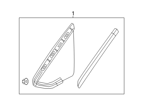 2019 Buick Cascada Pillars, Rocker & Floor - Glass & Hardware Fixed Glass Diagram for 39033453