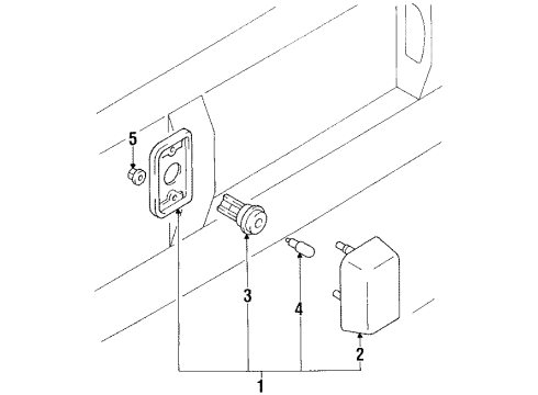 1991 Toyota Corolla License Lamps Lamp Assy, License Plate Diagram for 81270-01060