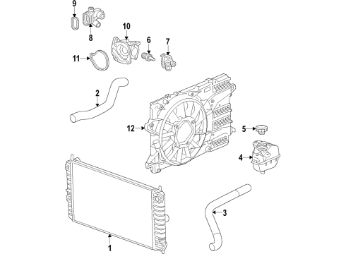 2021 Chevrolet Malibu Cooling System, Radiator, Water Pump, Cooling Fan Fan Assembly Diagram for 84523874