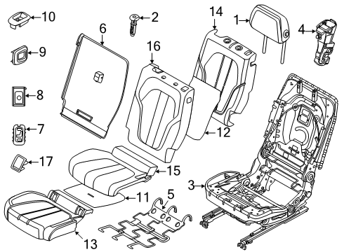 2021 BMW X7 Second Row Seats LEATHER COVER FOR BASIC SEAT Diagram for 52208493654