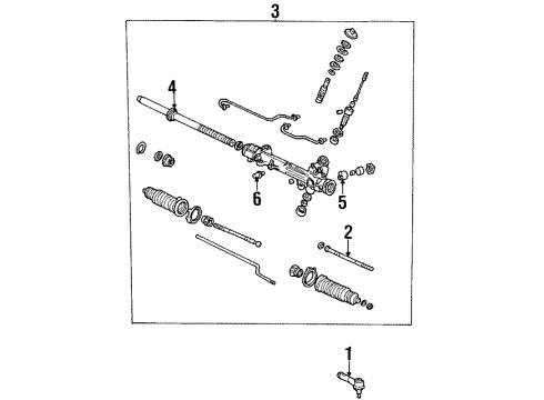 1998 Mercury Mountaineer P/S Pump & Hoses, Steering Gear & Linkage, Power Steering Oil Cooler Outer Tie Rod Diagram for F5TZ-3A131-A