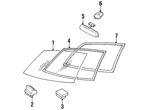 2002 Kia Sportage Windshield Glass, Reveal Moldings SPACER, A Diagram for 0K01863907A