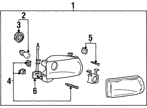 1997 Mercury Mountaineer Bulbs Composite Assembly Diagram for F5TZ-13008-B