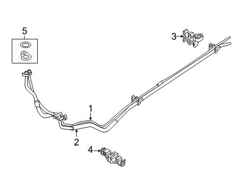 2012 Ford Explorer Rear A/C Lines AC Tube Diagram for DB5Z-19835-B