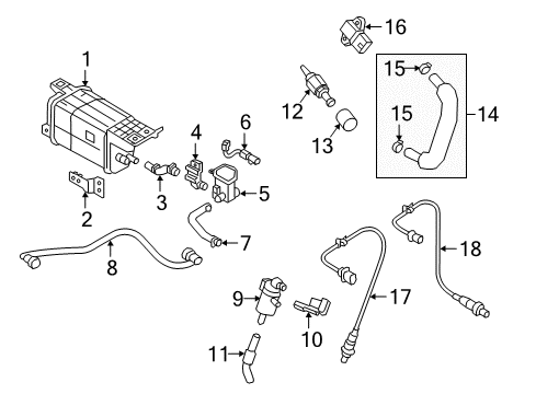 2019 Hyundai Elantra GT Powertrain Control Bracket-Canister Support Diagram for 31426-G3500