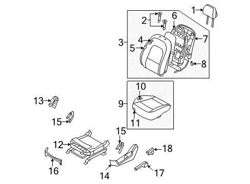 2009 Hyundai Veracruz Front Seat Components Lever LUMBAR Support Assembly-Front, LH Diagram for 88970-3J000-6T