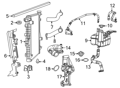 2019 Ram 2500 Radiator & Components Bottle-COOLANT Recovery Diagram for 68370066AC