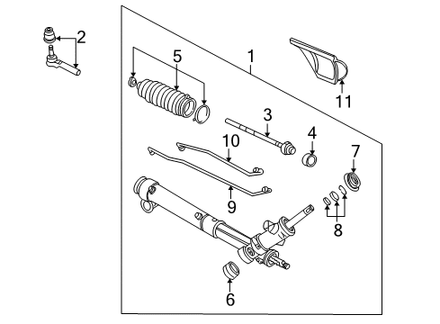2005 Pontiac Montana P/S Pump & Hoses, Steering Gear & Linkage Gear Kit, Steering (Remanufacture) Diagram for 19330458