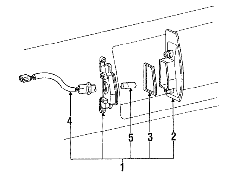 1990 Lexus ES250 License Lamps Lamp Assy, License Plate Diagram for 81270-32200