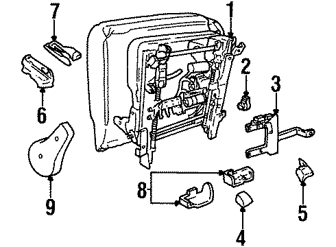 1999 Lincoln Continental Tracks & Components Shield Diagram for F5VY5462276AAA