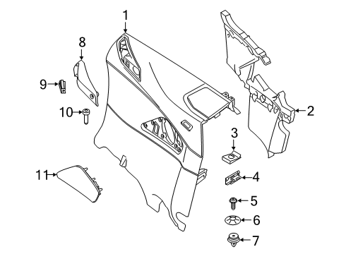 2021 BMW 840i Interior Trim - Quarter Panels LATERAL TRIM PANEL, RIGHT Diagram for 51418469108