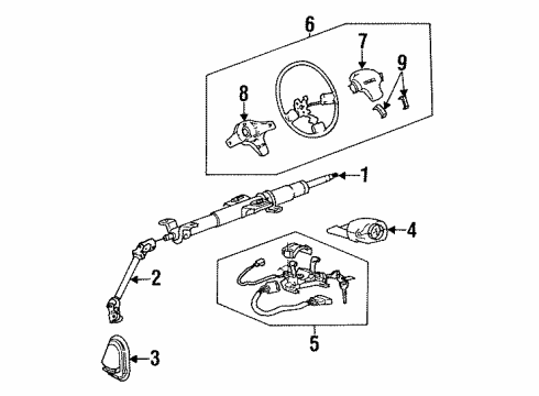 1991 Hyundai Scoupe Steering Column & Wheel, Steering Gear & Linkage Lock Assembly-Steering & Ignition Diagram for 81900-23B22