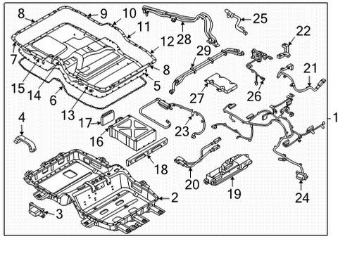 2022 Hyundai Tucson Battery CABLE-POWER, NEGATIVE HIGH VOLT Diagram for 37564-P0500