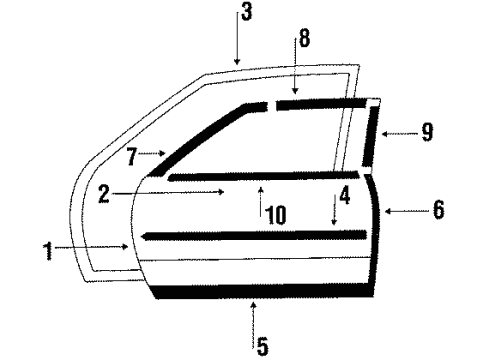 1984 Pontiac Phoenix Front Door Mirror, Outside Rear View Diagram for 20096565