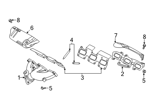 2021 Ford Police Interceptor Utility Exhaust Manifold Exhaust Manifold Diagram for L1MZ-9430-A