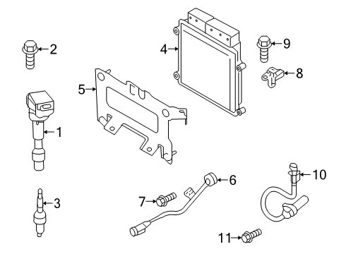 2019 Hyundai Veloster Ignition System Engine Control Module Unit Diagram for 39173-2EJW1