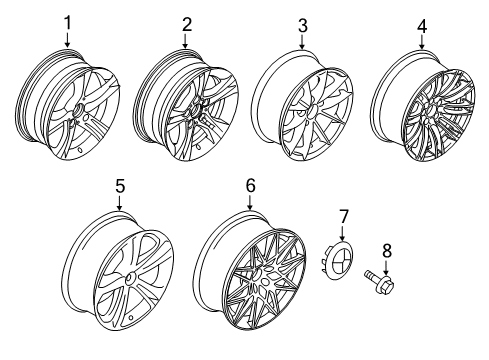 2017 BMW 320i xDrive Wheels Light Alloy Rim Ferricgrey Diagram for 36118043650