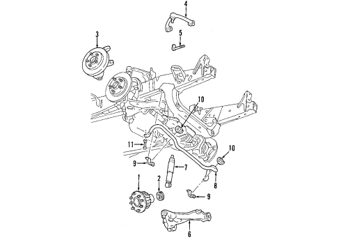 2008 Lincoln Mark LT Front Suspension Components, Lower Control Arm, Upper Control Arm, Stabilizer Bar, Locking Hub Shock Absorber Diagram for 6L3Z-18124-ND