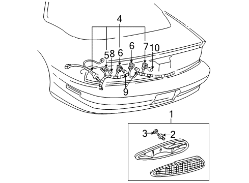 1993 Chevrolet Camaro Tail Lamps Lamp Asm-Tail Diagram for 5976011