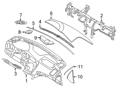2015 Kia Optima Cluster & Switches, Instrument Panel Pad-ANTINOISE Diagram for 847132T000