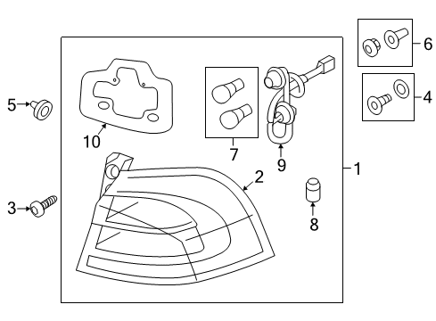 2013 Kia Rio Bulbs Lamp Assembly-Rear Combination Outside Diagram for 924021W070