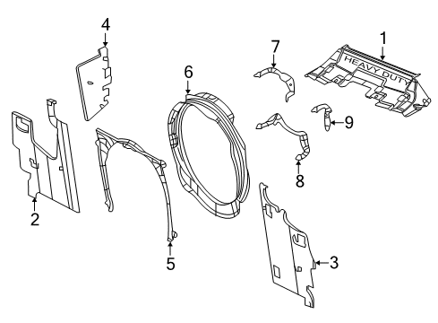 2017 Ram 3500 Splash Shields Seal-Radiator Upper Diagram for 55371021AA
