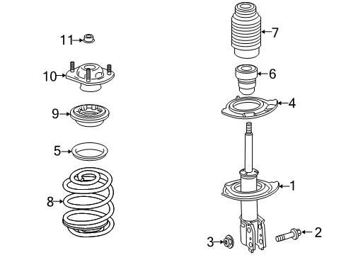 2015 Chevrolet Traverse Struts & Components - Front Strut Diagram for 23239955