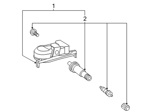 2022 Lexus NX450h+ Tire Pressure Monitoring VALVE SUB-ASSY, TIRE Diagram for 42607-53040