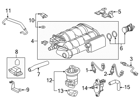 2017 Acura RLX Emission Components Canister Assembly Diagram for 17011-TL2-A01