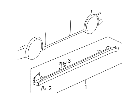 2001 Acura TL Exterior Trim - Pillars, Rocker & Floor Garnish Assembly (Satin Silver Metallic) Diagram for 71850-S0K-305ZF