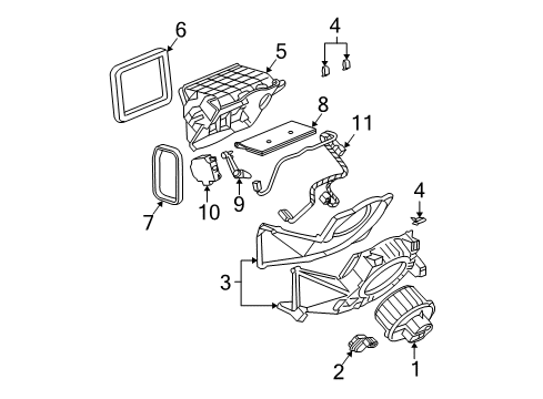 2004 Cadillac CTS Blower Motor & Fan Harness Asm, Blower Motor Resistor Diagram for 25740410