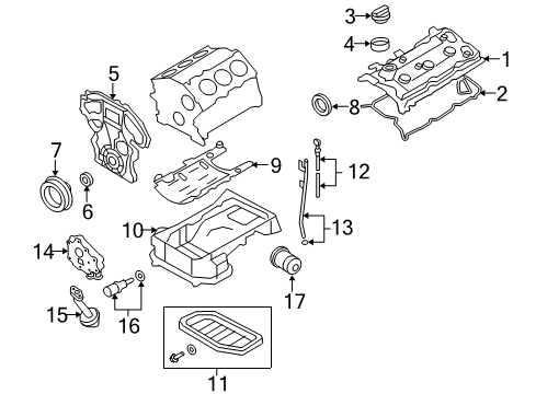2010 Infiniti M35 Powertrain Control Engine Control Module Diagram for 23710-1DW3B