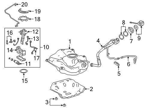 2021 Lexus UX200 Fuel Supply Gauge Housing Diagram for 77173-12020