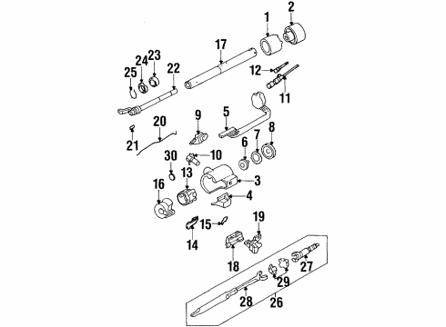 1989 GMC C1500 Ignition Lock Cylinder & Keys Diagram for 7840574