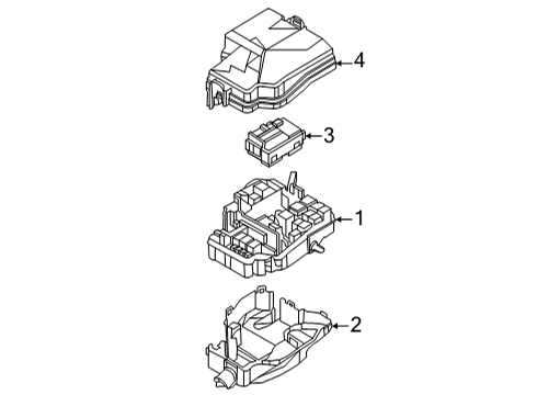 2021 Hyundai Elantra Fuse & Relay Pcb Block Assembly Diagram for 91959-AA010