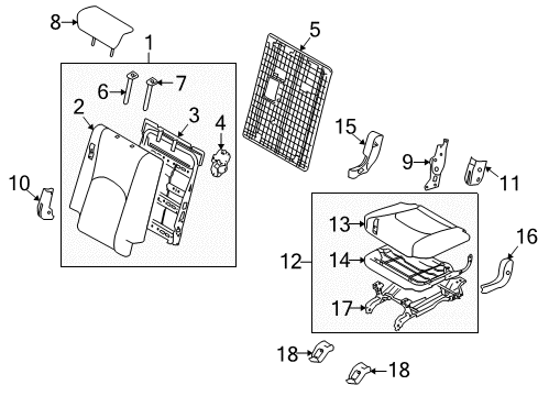 2009 Kia Borrego Third Row Seats Pad Assembly-Rear Seat Cushion Diagram for 892502J800