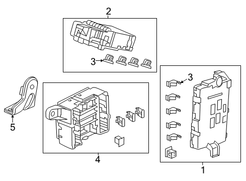 2015 Acura MDX Fuse & Relay Box Assembly, Rear Junction Diagram for 38230-TZ5-A02