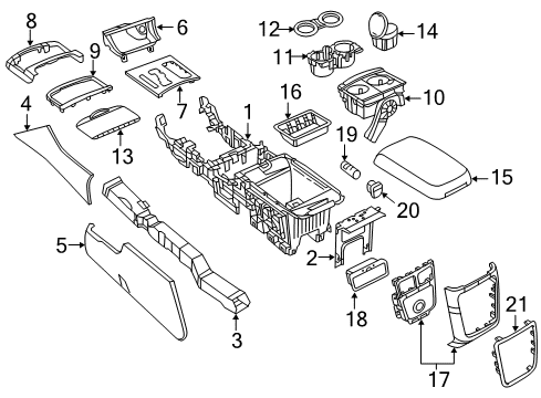 2013 Chrysler 300 Console Bezel-Gear Shift Indicator Diagram for 1JQ57AAAAE